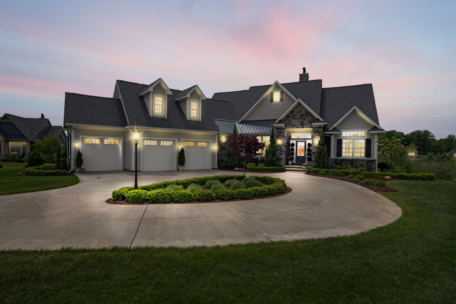 Refined Keller home with covered porch and mature landscaping