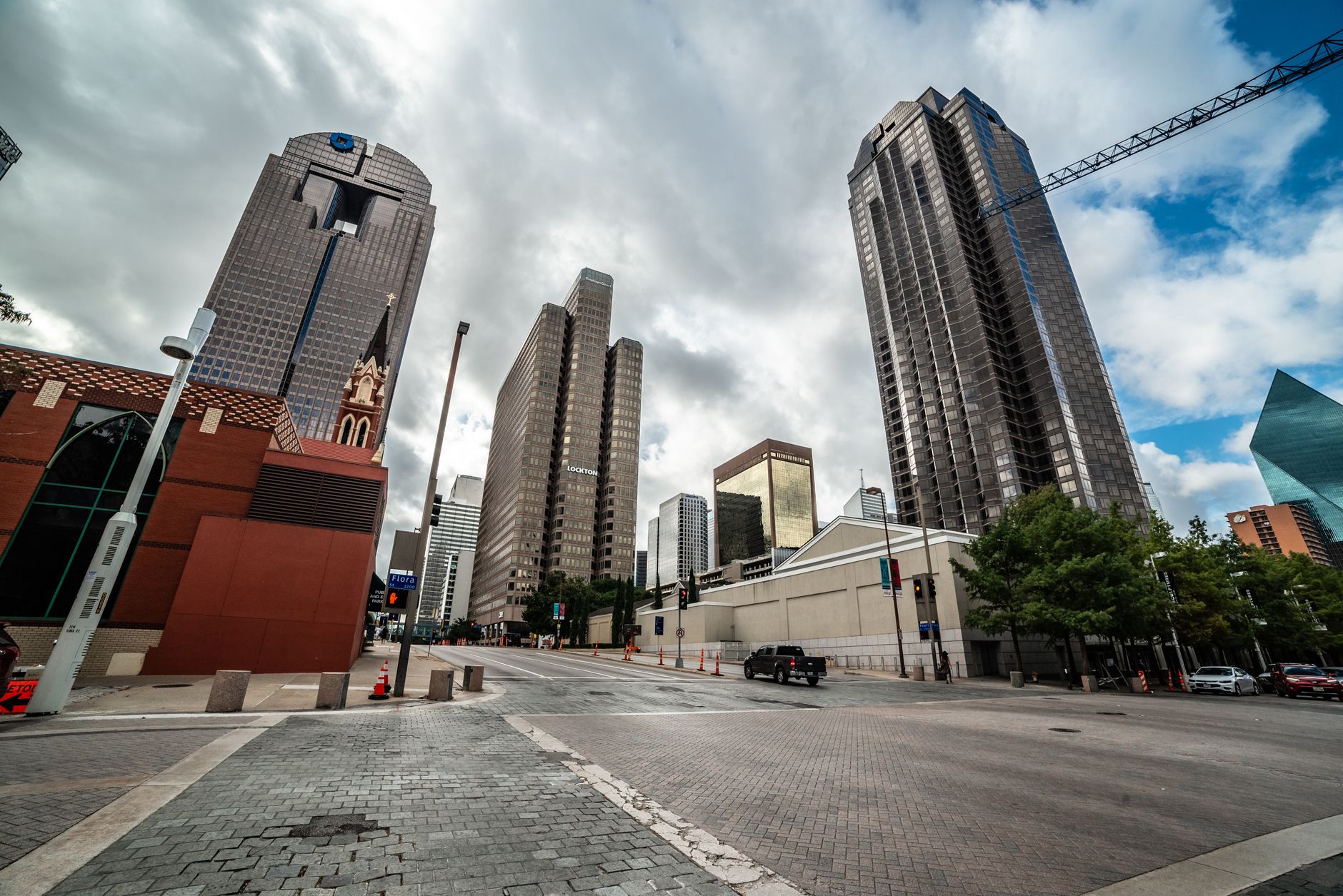 Dallas downtown skyline at dusk